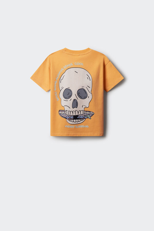 Springfield Kids Camiseta com caveira de menino vermelho