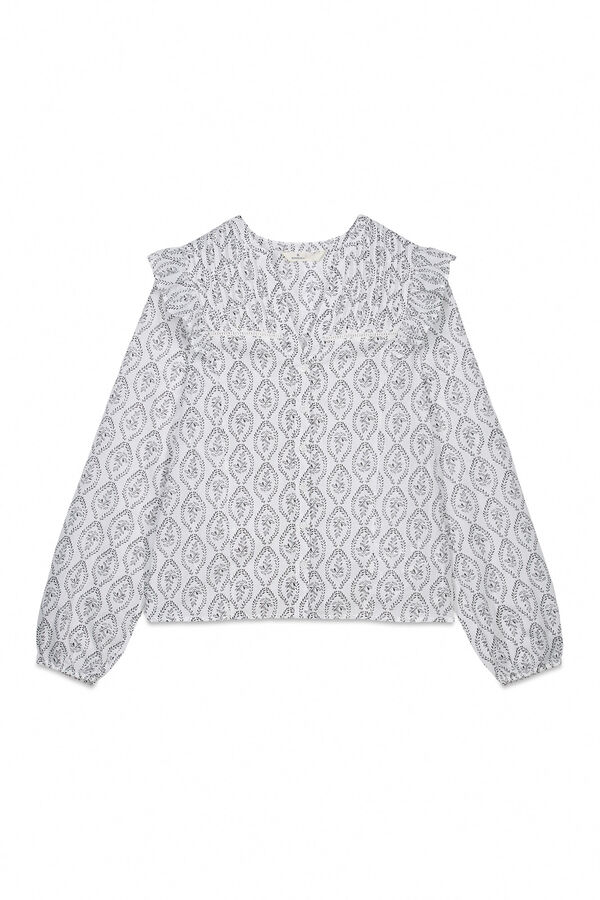 Springfield Blusa volumen y volantes estampado