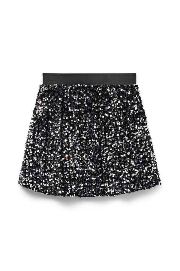 Vero Moda Girl Saia curta com lantejoulas  preto
