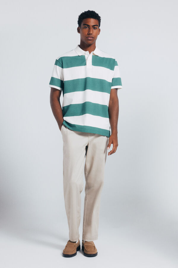 Springfield Polo piqu&eacute; rayas anchas regular fit rojo