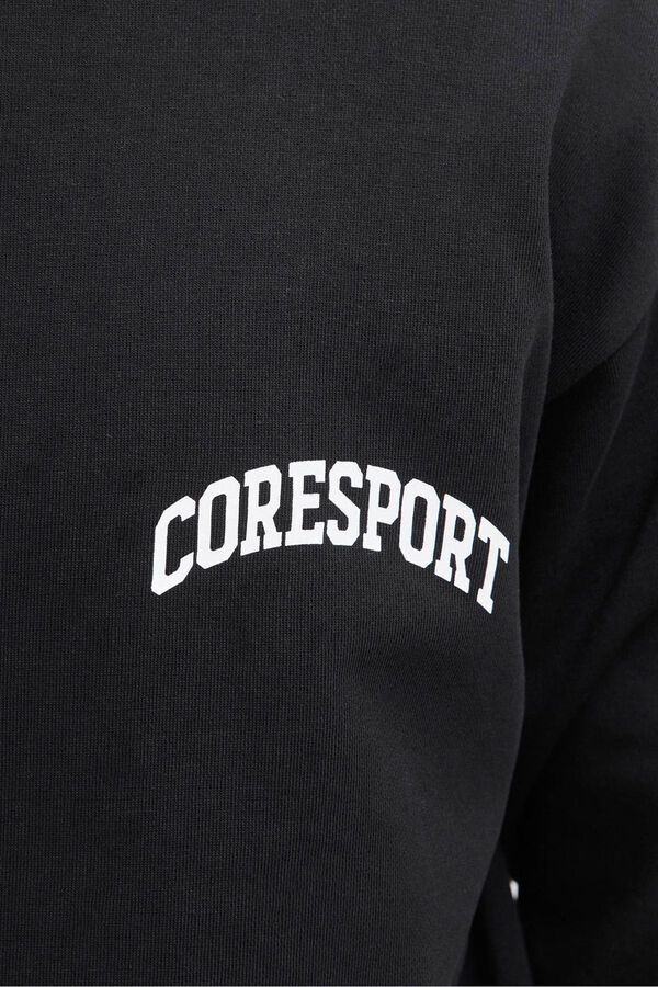 Jack & Jones sweatshirt cropped com itens essenciais para atletismo preto