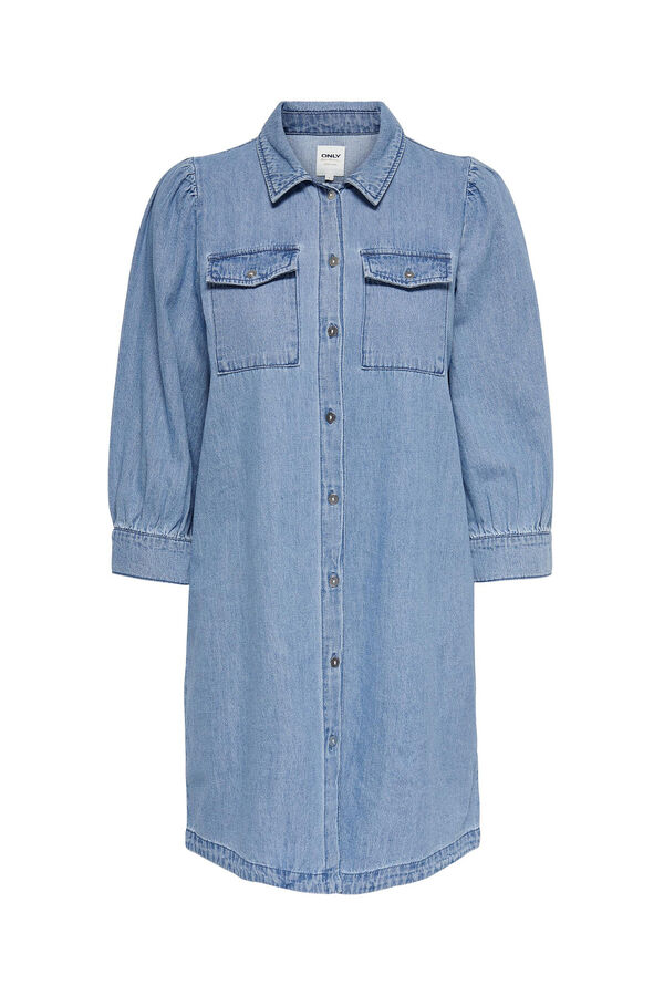 Only Vestido manga comprida denim azul