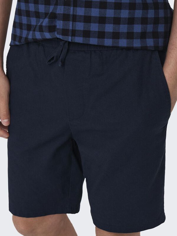 Only & Sons Bermudas linho azul
