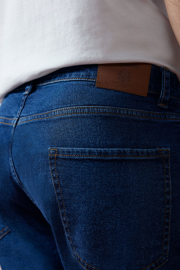 Springfield Jeans regular lavagem média-escura azul