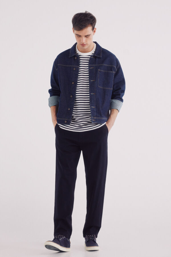 Springfield cal&ccedil;as chino estruturadas com ajuste confort&aacute;vel azul