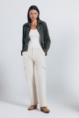Springfield Pantalones cargo algod&oacute;n nude