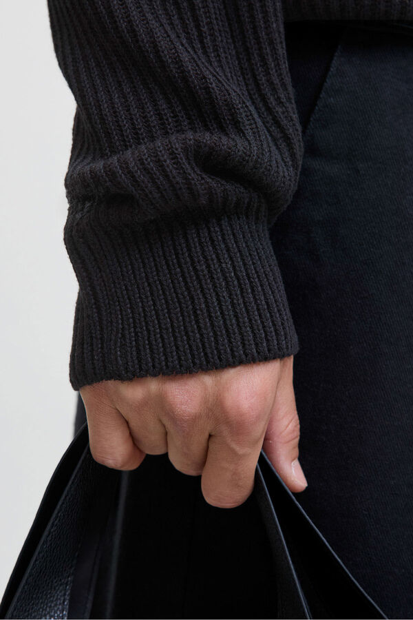 Jack & Jones Jersey b&aacute;sico cuello vuelto negro