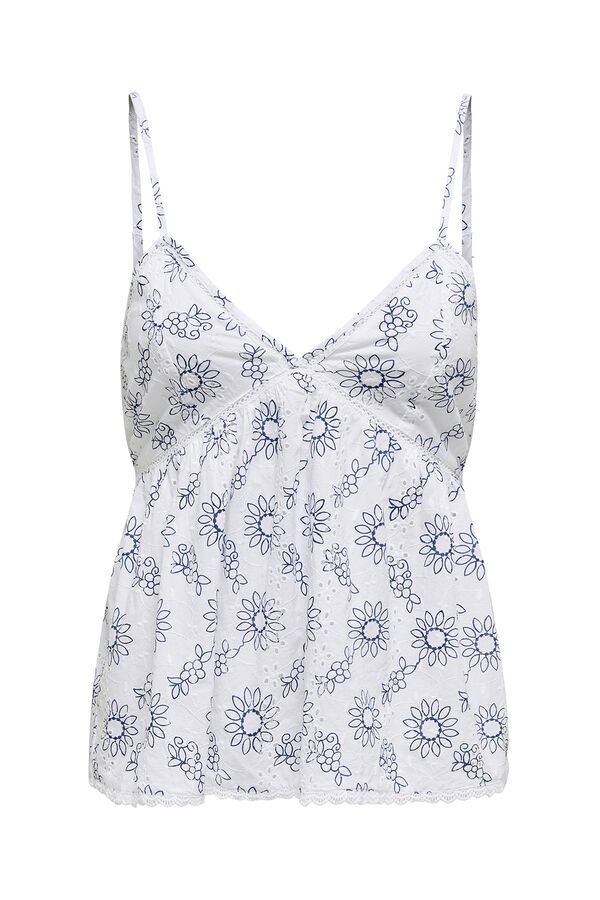 Only Blusa bordados perforados blanco