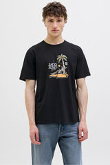 Jack & Jones Camiseta estampada regular fit preto