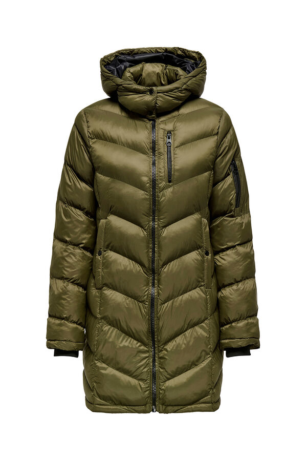 Only Abrigo acolchado impermeable verde
