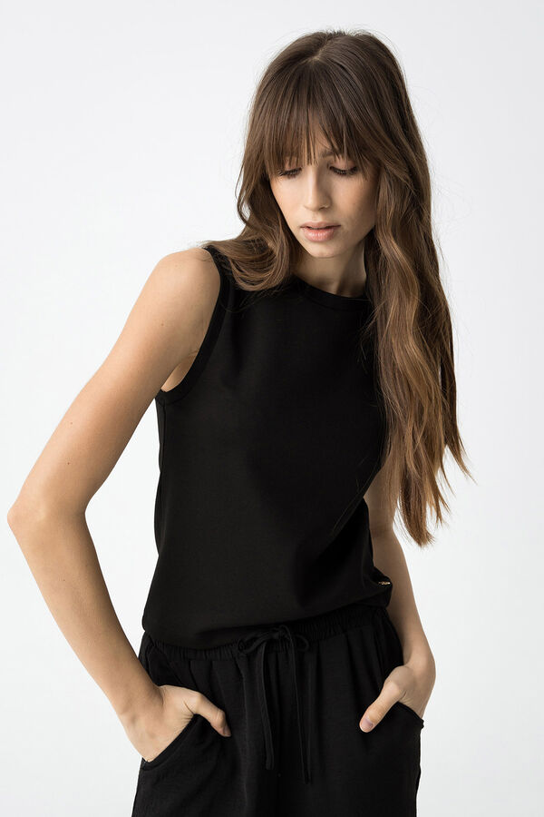 Tiffosi Top básico curto preto