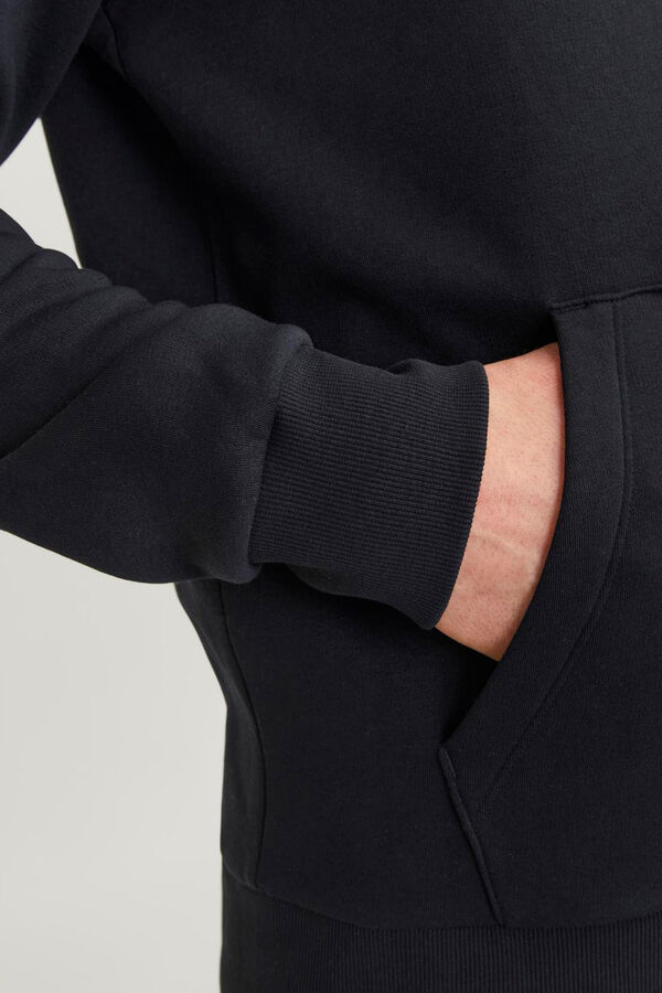 Jack & Jones Sweatshirt com capuz padr&atilde;o preto
