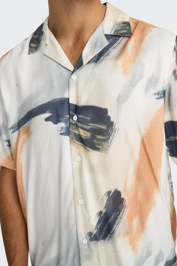 Only & Sons Camisa masculina de manga curta com regular fit  branco