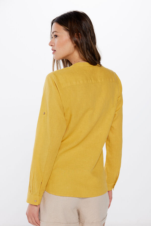 Springfield Blusa Utility Algod&oacute;n Lino amarillo