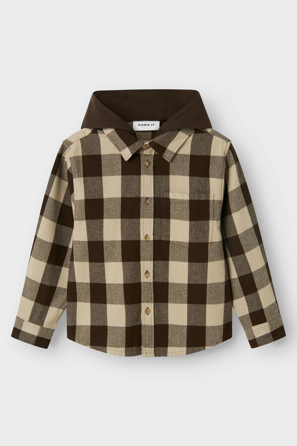 Name It Sobrecamisa con capucha de ni&ntilde;o marr&oacute;n