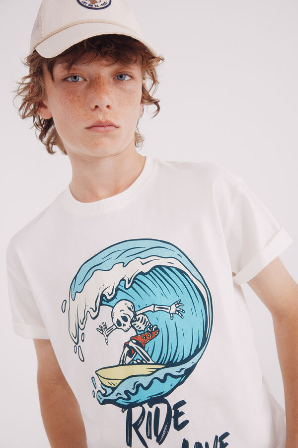 Springfield Kids T-shirt skate rapaz bege