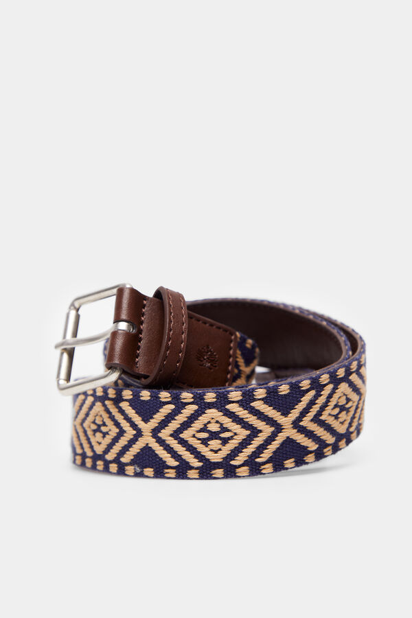 Springfield Cintur&oacute;n motivos &eacute;tnicos azul