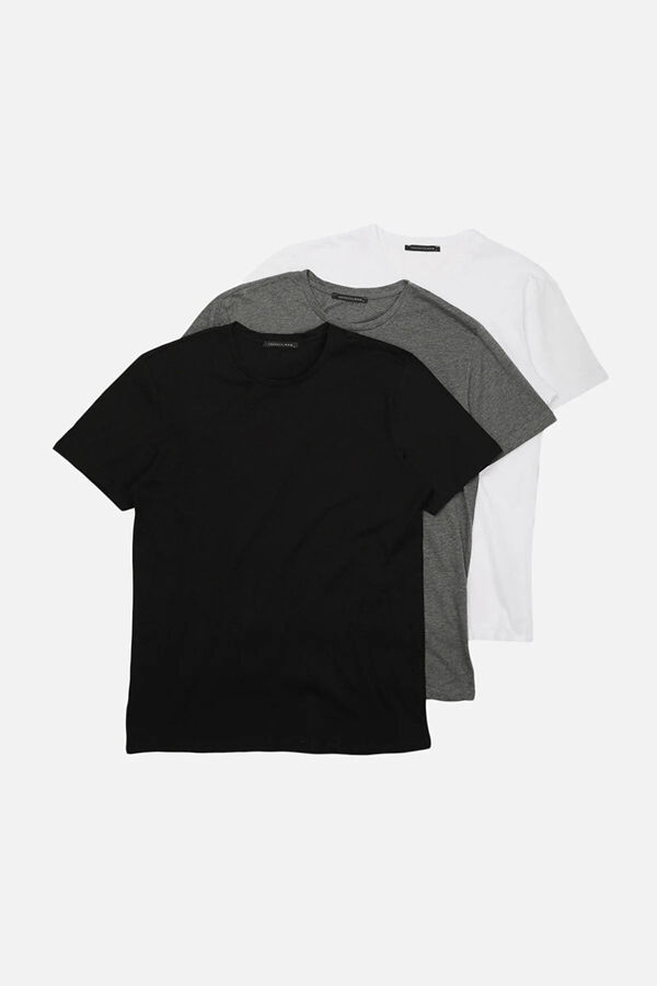 Trendyol Pack de 3 camisetas de algod&oacute;n blanco