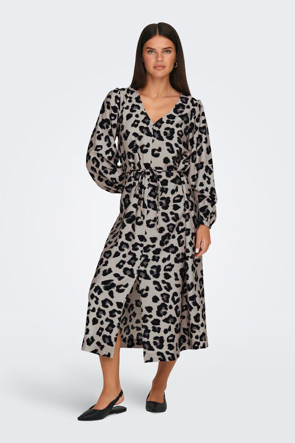 JDY Vestido de manga larga gris