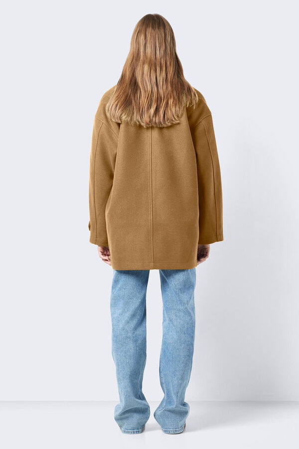 Noisy May Abrigo con botones delanteros tostado
