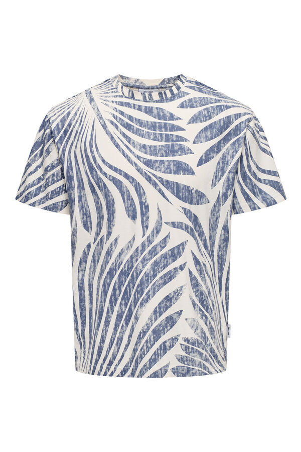 Only & Sons T-shirt de manga curta estampada azul