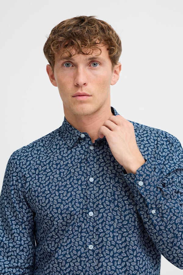 Blend Camisa Manga Comprida Bhagge   azul