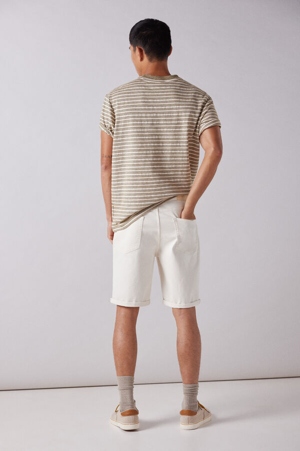 Springfield Bermuda denim básico cru bege