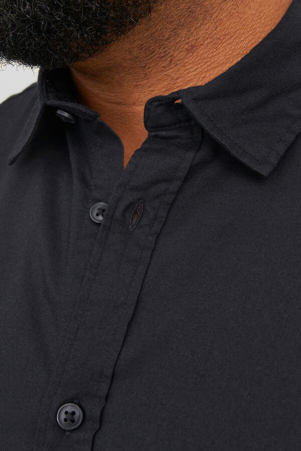 Jack & Jones PLUS Camisa de sarja xadrez loose fit PLUS preto