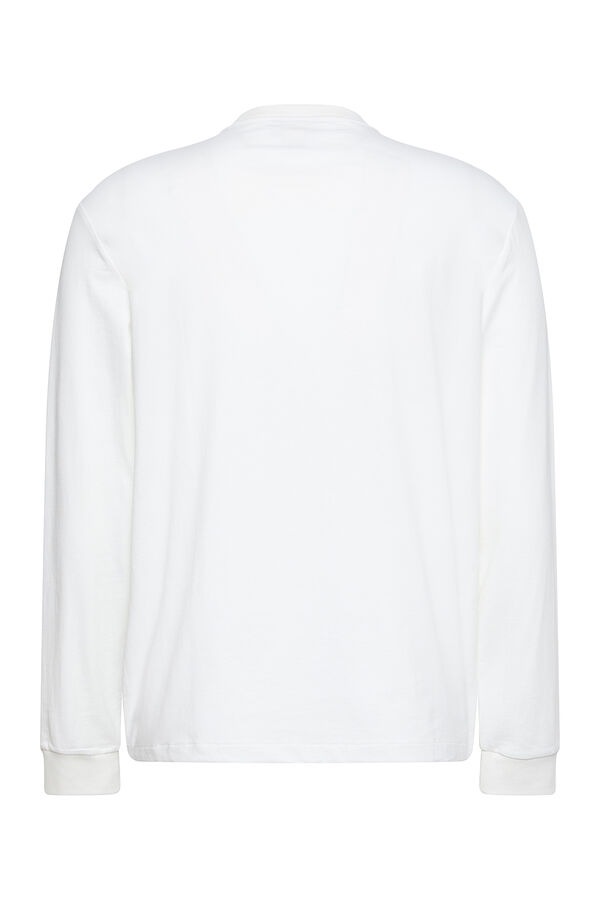 CK Jeans Camiseta de manga larga con logo blanco