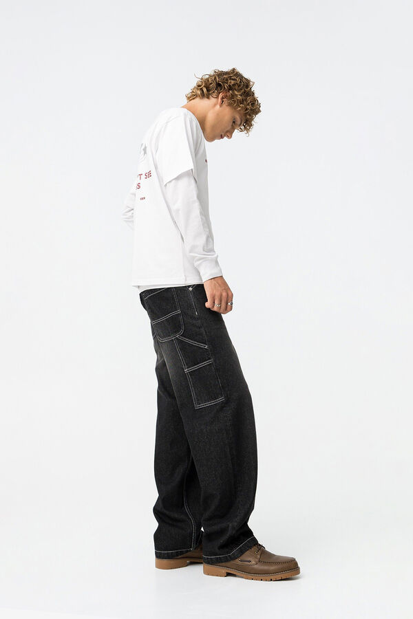 Tiffosi Young Jeans Super Baggy Fit negro