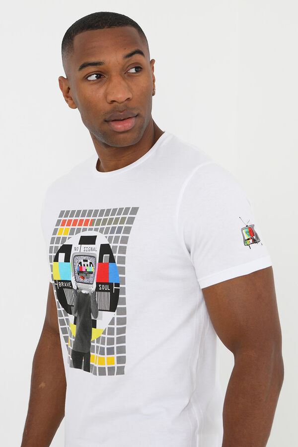 Brave Soul Camiseta carta de ajuste blanco