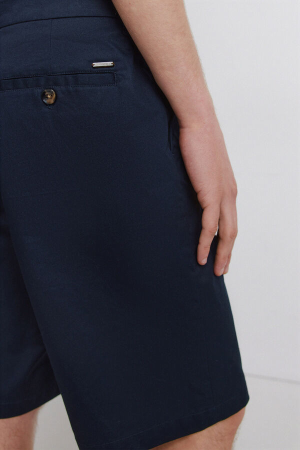 Springfield Bermudas de algod&atilde;o relaxed fit azul