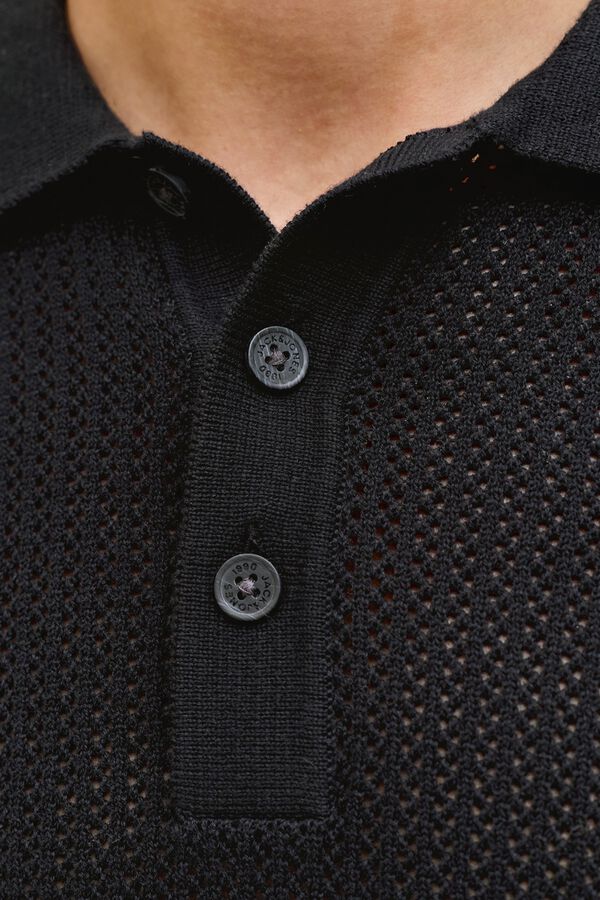 Jack & Jones Polo de malha regular fit preto
