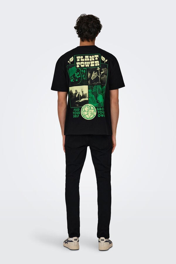 Only & Sons T-shirt plant power preto