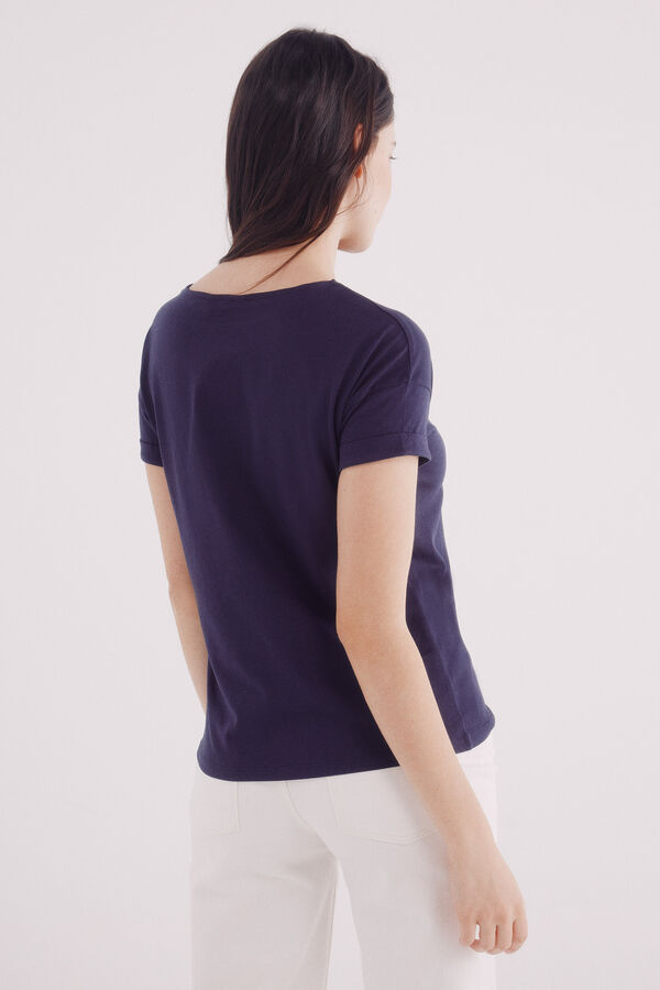 Springfield T-shirt lisa com mangas e botões nos ombros azul