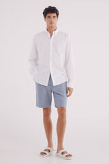 Springfield Bermudas de linho slim fit azul