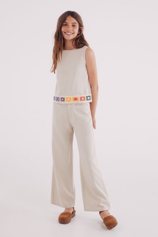 Springfield Kids Cal&ccedil;as linho menina branco