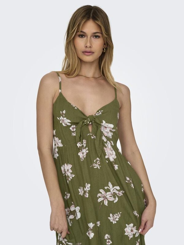 JDY Vestido largo nudo verde