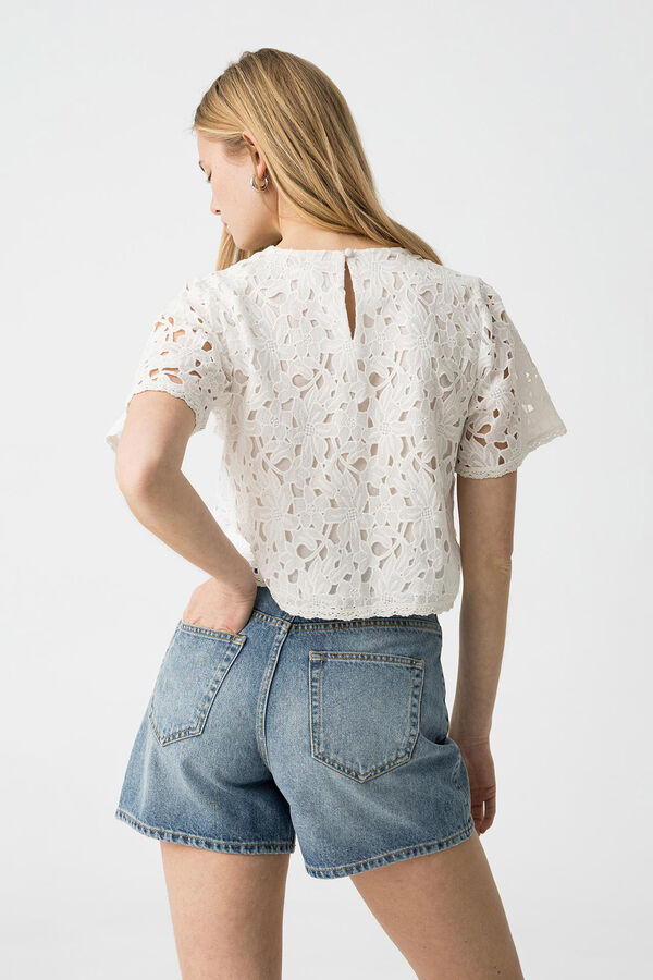 Tiffosi Blusa Bordada Floral branco