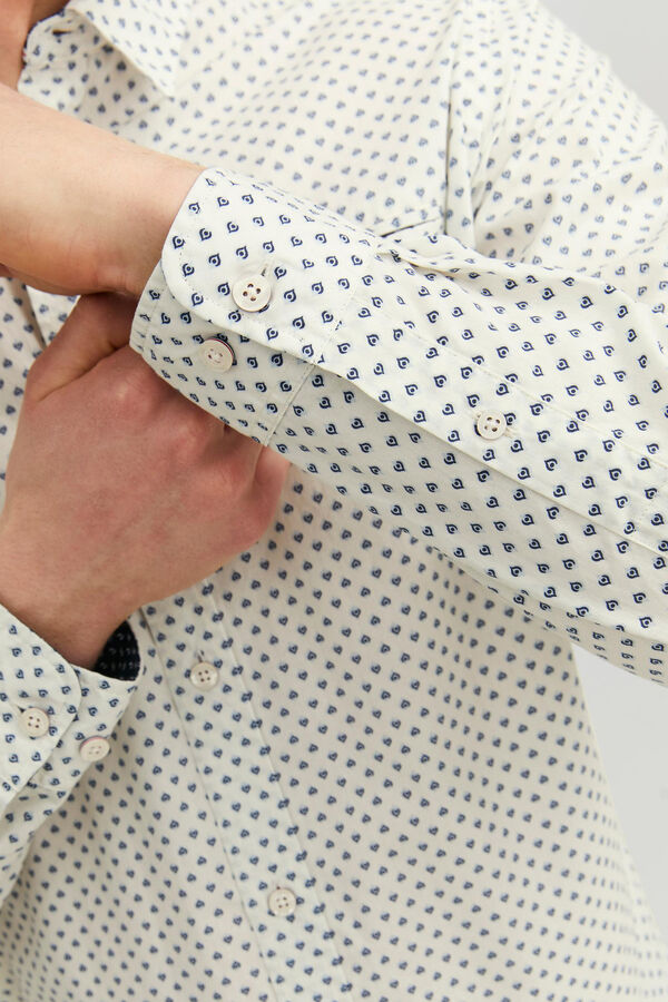 Jack & Jones Camisa microestampado slim fit blanco