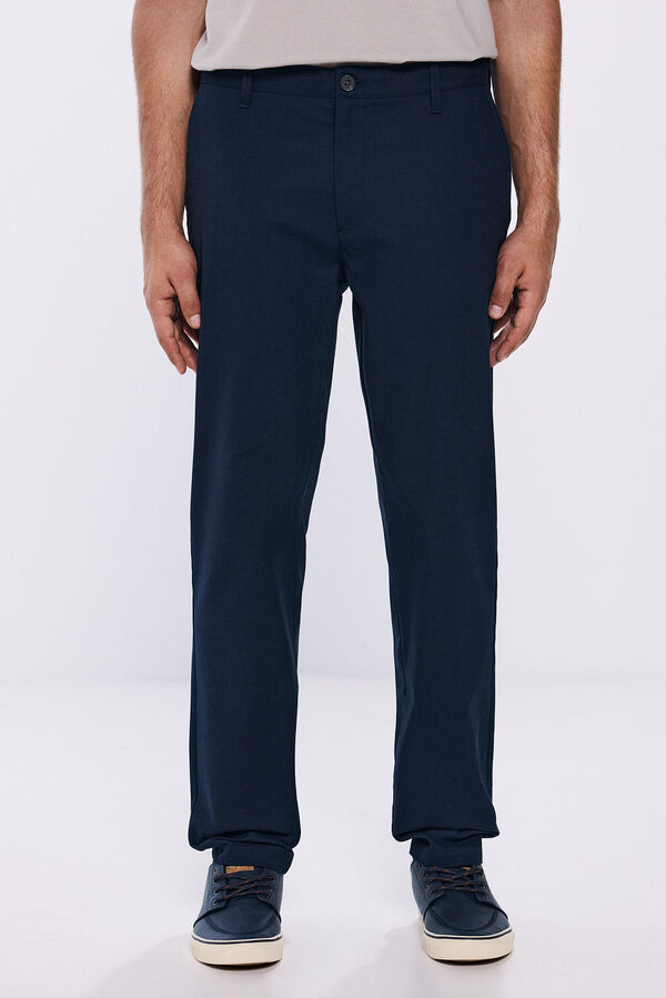 Springfield Pantalón chino vestir comfort slim fit azul