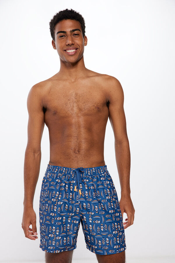 Springfield Ba&ntilde;ador estampado surf azul