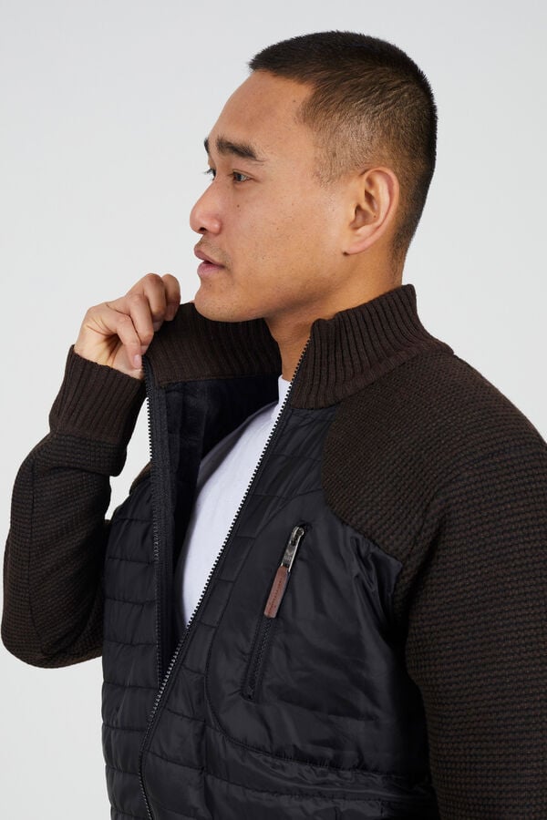 Brave Soul Jersey de punto acolchado marr&oacute;n