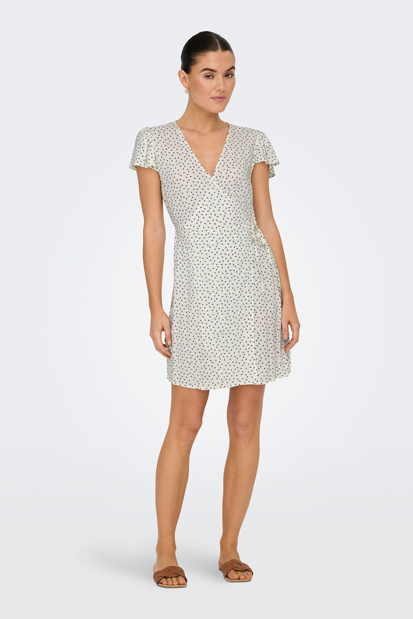 JDY Vestido curto estampado branco