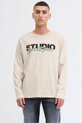Jack & Jones Camiseta de manga studio gris