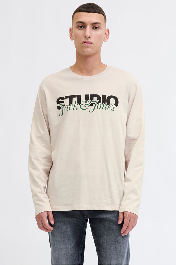 Jack & Jones Camiseta de manga studio gris
