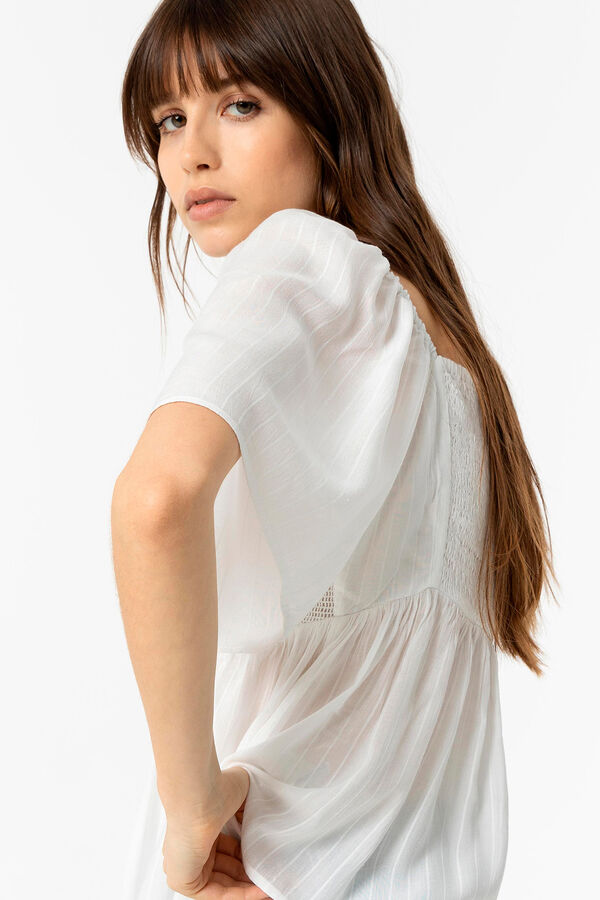 Tiffosi Blusa Combinada Efeito Enrugado branco
