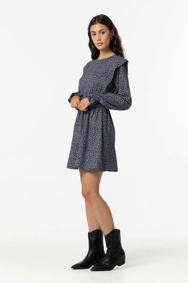 Tiffosi Vestido Estampado con Elástico en Cintura azul