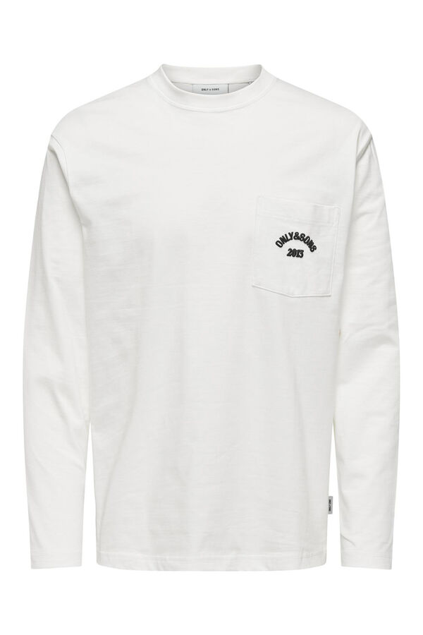 Only & Sons T-shirt de manga comprida com estampa nas costas branco