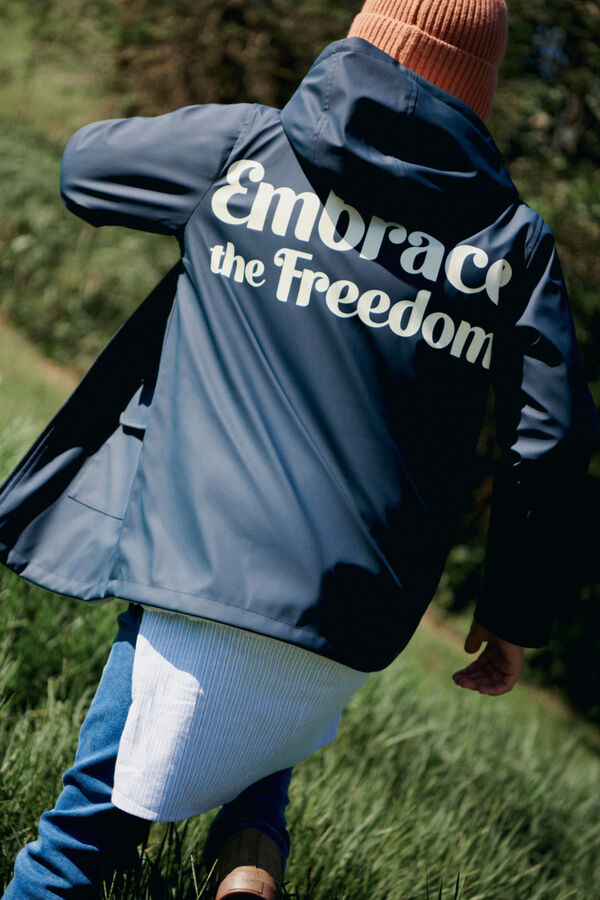 Springfield Kids Parka azul marino frase ni&ntilde;o azul